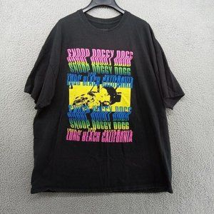 Snoop Dogg Shirt Mens XL Black Graphic Tee Rapper Music Band Merch Long Beach CA